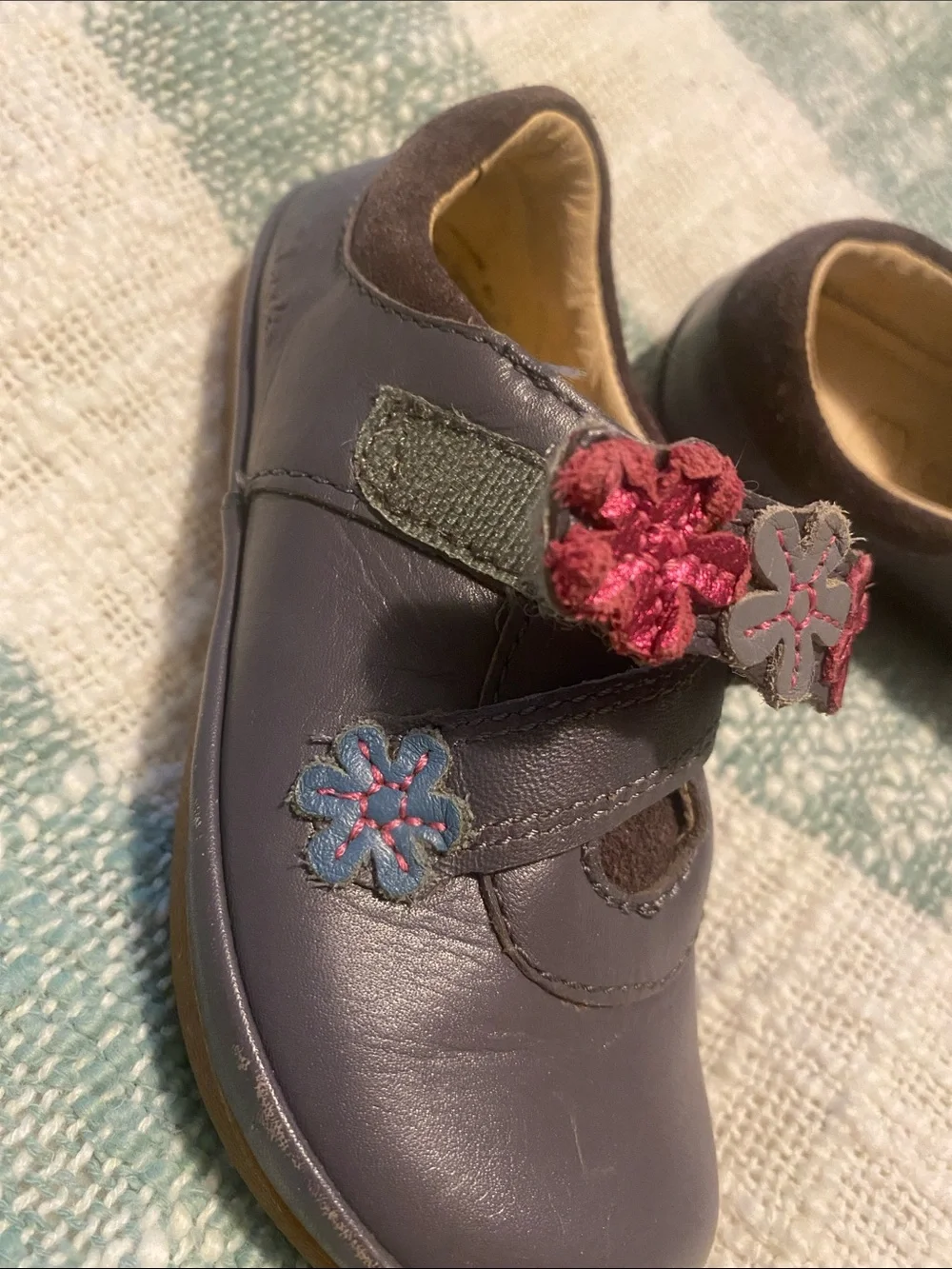 Clarks Navy and Pink Floral Strap Size 6